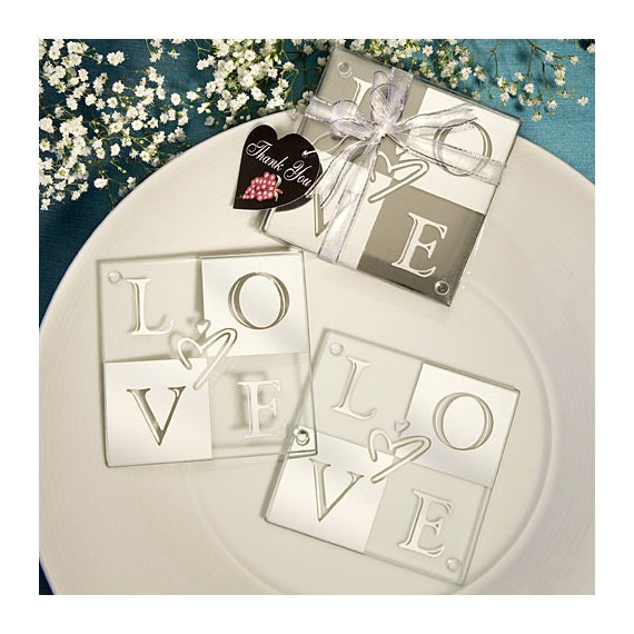 Wedding coasters 72 glass coasters wedding shower by DealCardinal