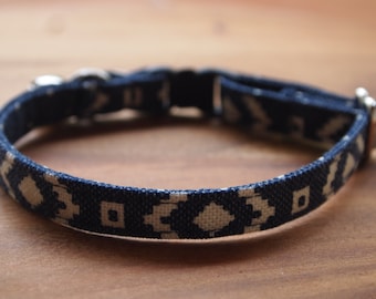 Blue Canvas Cotton Cat Collar