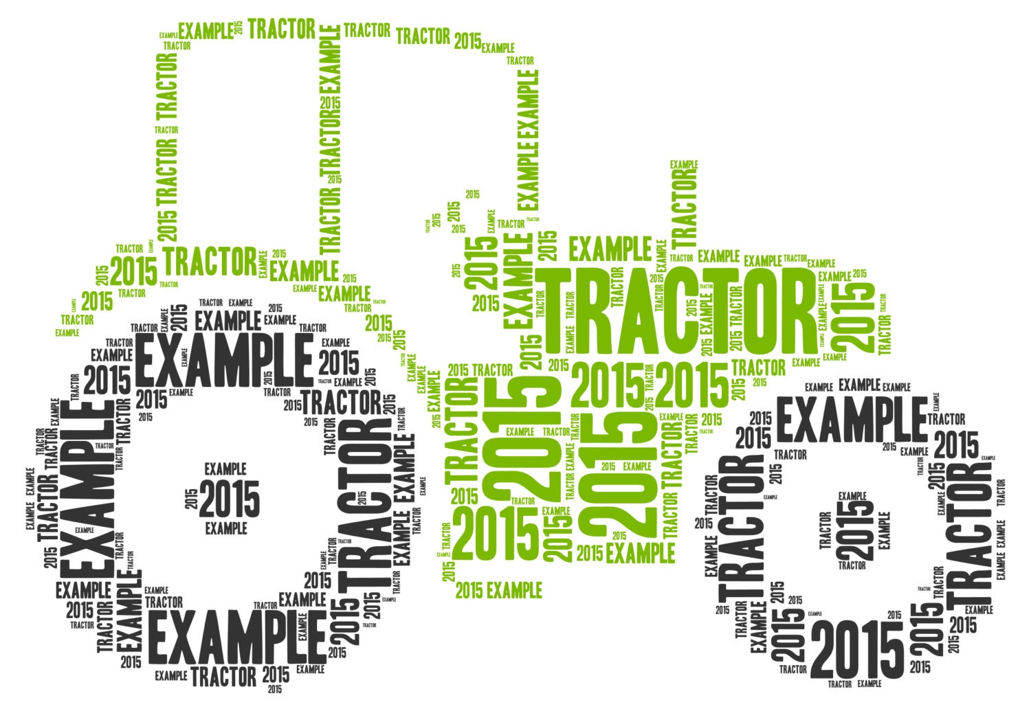Personalised Word Art Tractor design A4 Print or Digital