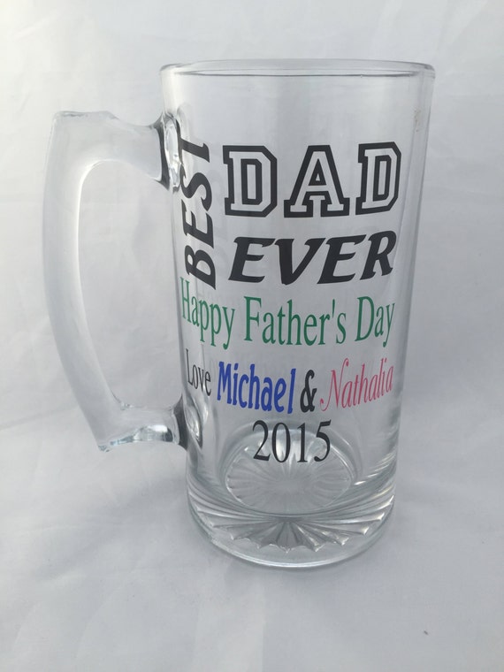 Download Best Dad Ever Father's Day Beer Mug by TeraMonogramBoutique