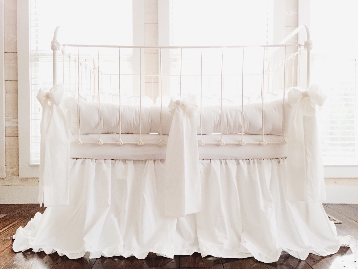 Twin Crib Bedding Set 100% Washed Cotton Crib Bedding for