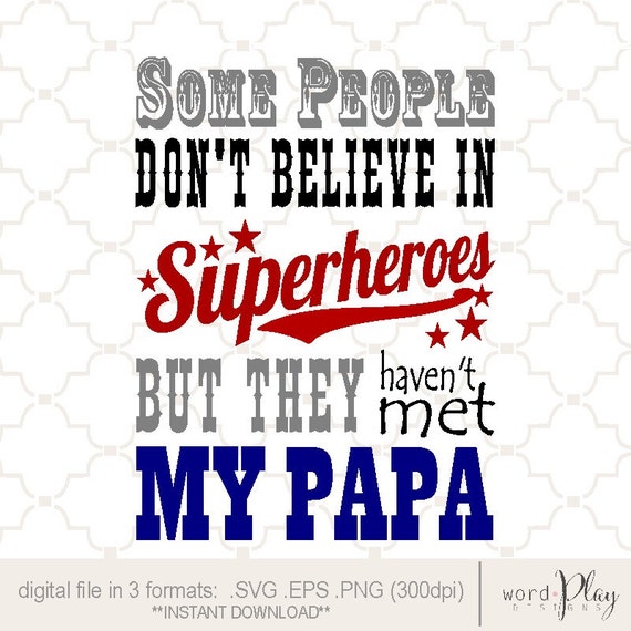 Download SVG My Papa superhero Dad / father's day / by ...