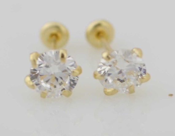 4mm Stud Earrings 14K Gold14K Solid Yellow Gold Earrings 4mm