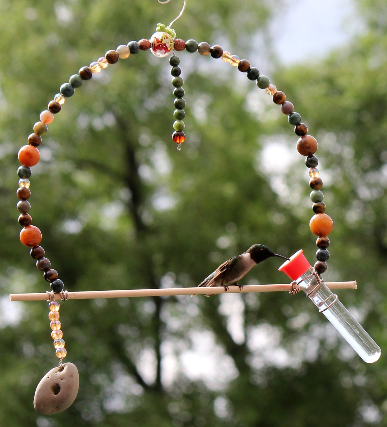 Hummingbird Swing with Feeder The Jade Swing