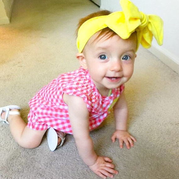 Bright Yellow Big Bow Headwrap!      (Knotted headband/ Summer Head wrap)