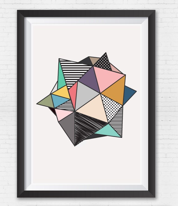 3D Geometric Print Geometric print Triangle Art by Smoothieart