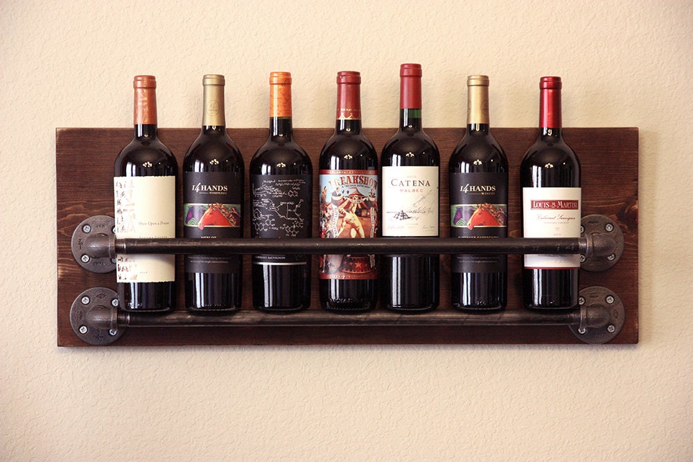 Industrial Rustic Wooden Wine Rack Wine by WingbeanWoodworks