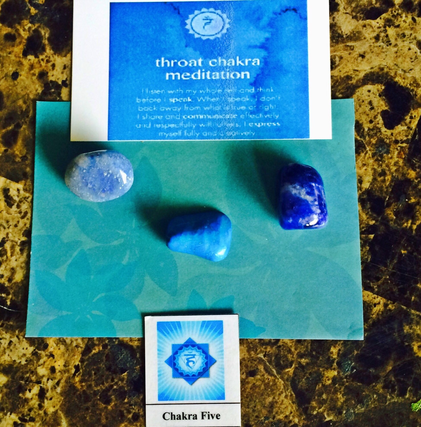 Throat Chakra 3 Stone Set