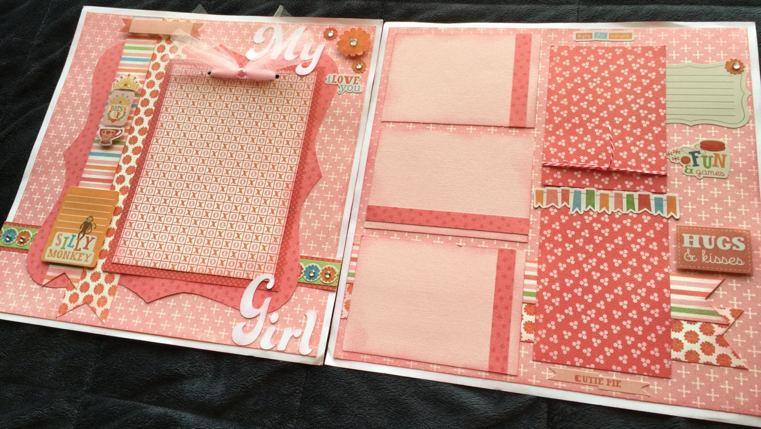 scrapbooking for baby shower layouts ideas My Page Themed 12x12 Girl Kit Premade Girl Scrapbook