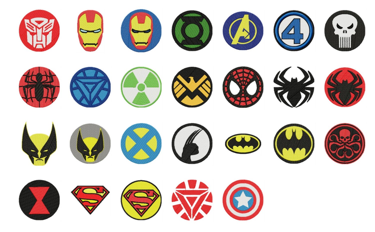 SUPER HERO designs for embroidery machine instant download