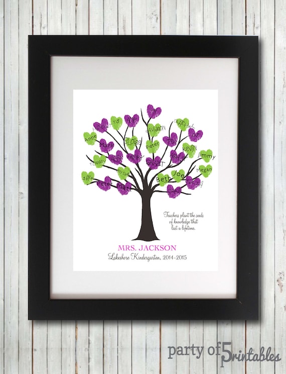 Teachers Gift Fingerprint Tree Teachers Plant Seeds Quote Teachers Gift Fingerprint Tree Teachers Plant Seeds Quote