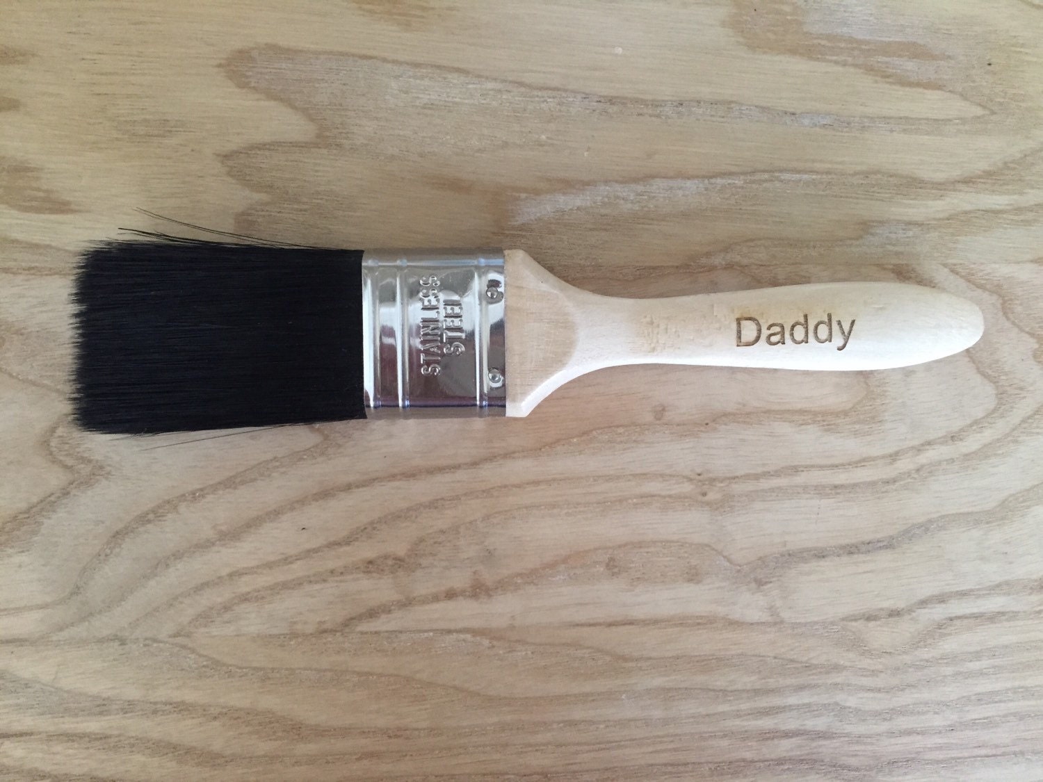 Engraved personalised wooden paint brush/decorater brush