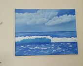 Original art seascape. Oil painting of waves and ocean.