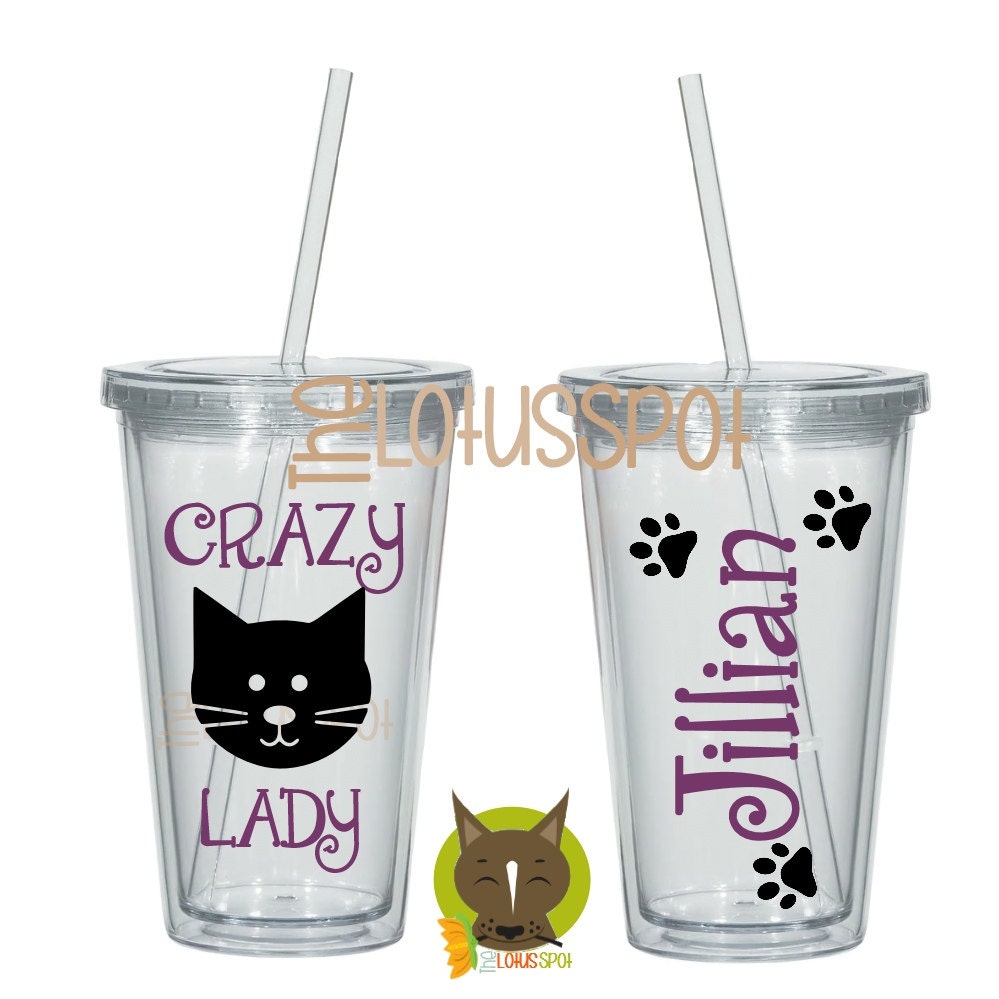 Cat Tumbler Cat Lover T Personalized Cup Cat By Thelotusspot