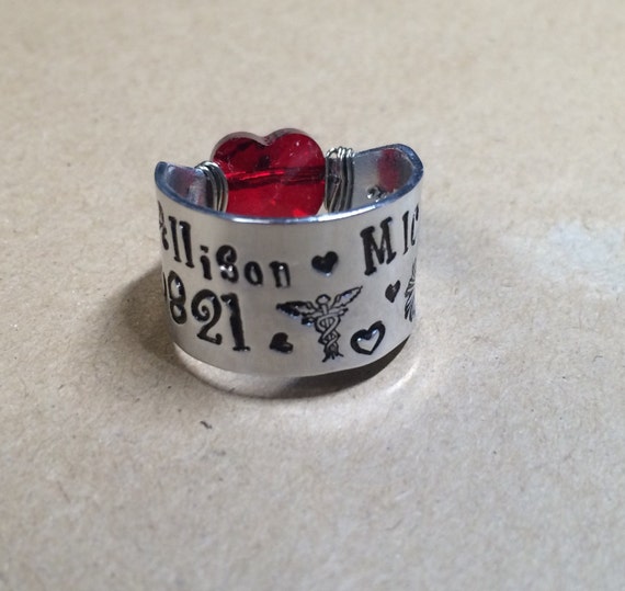 Stethoscope ID Ring Custom & Handmade with by HandySandysHandMade