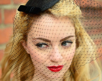 Fascinator Veil Black