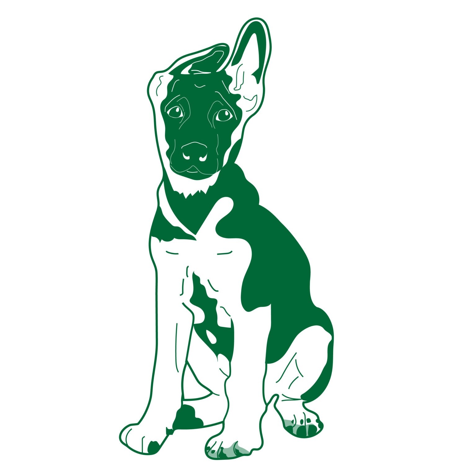 German Shepherd Puppy Vector Art Downloadable Image Clip