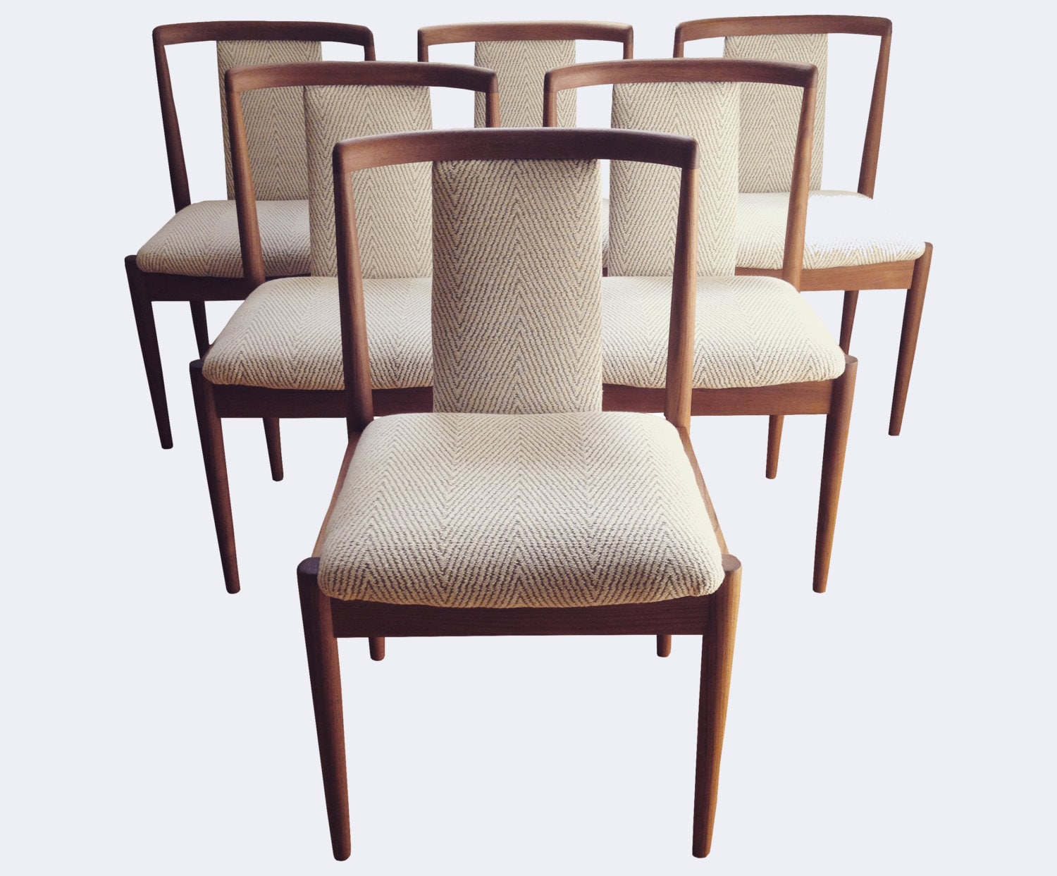 Set of 6 Vintage Mid Century GENUINE PARKER Teak Dining Chairs – Newly