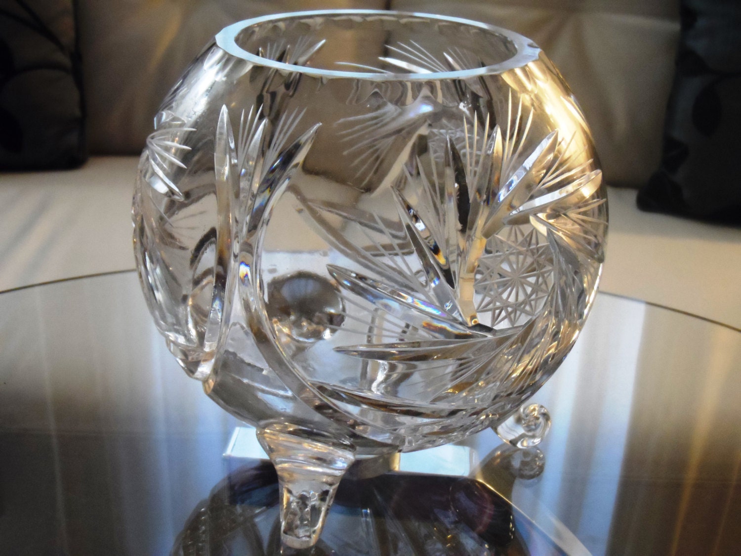 Bohemian Lead Crystal Fish Bowl