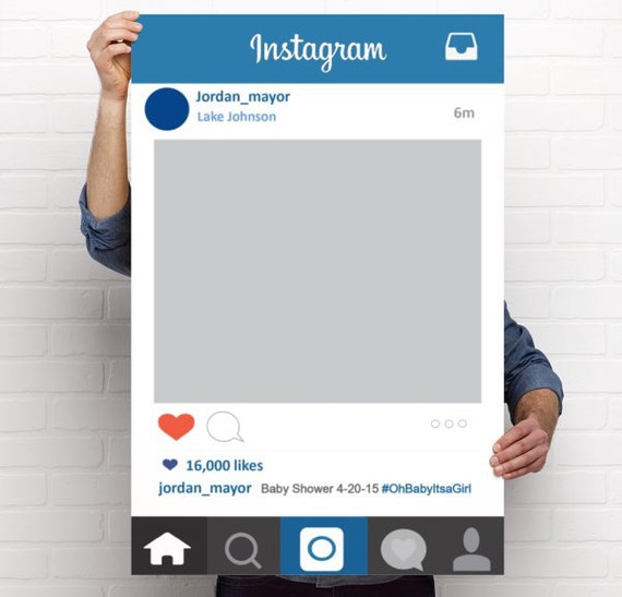 PRINTABLE Instagram photo frame Prop Photo Booth by inkmebeautiful