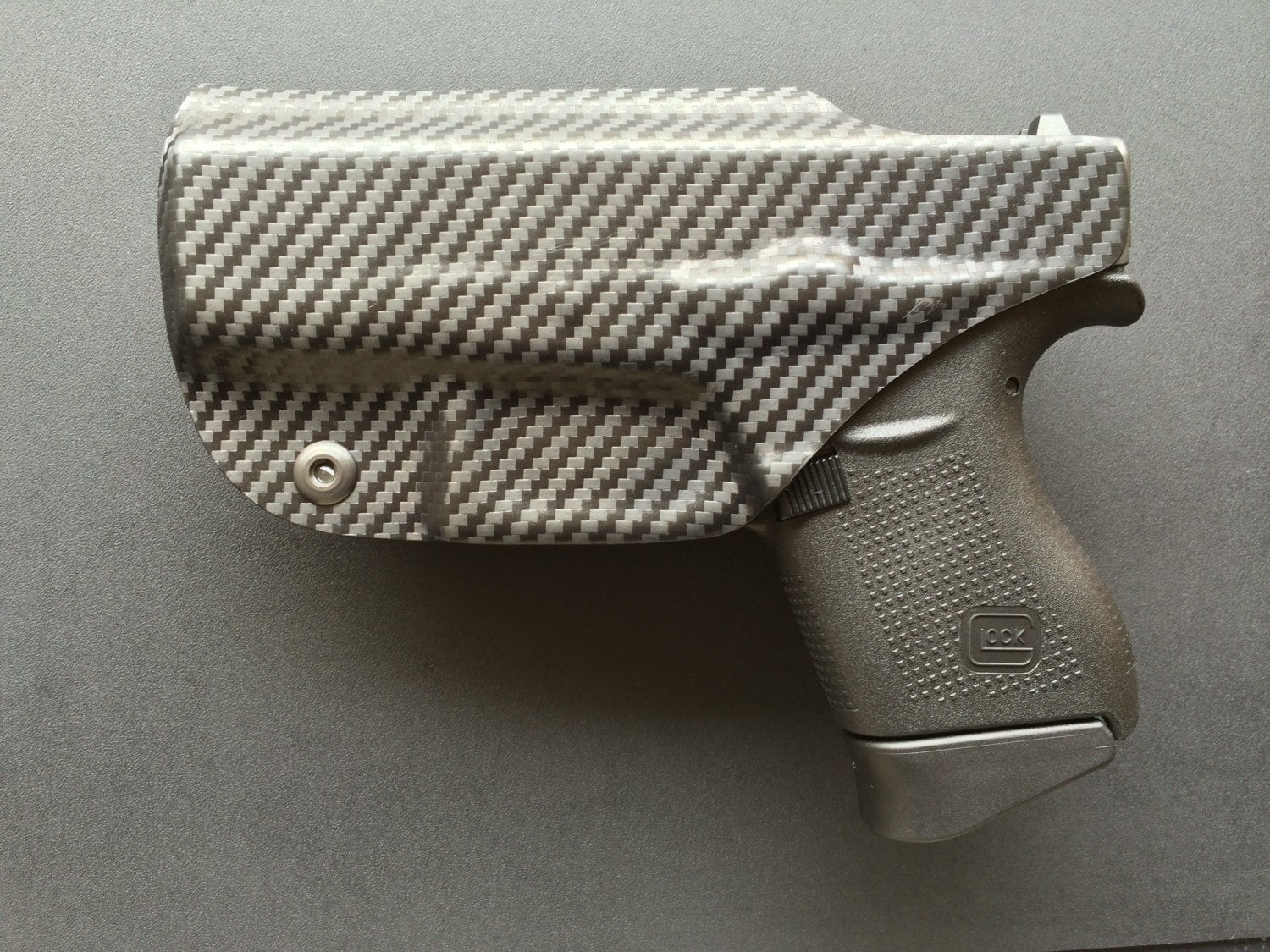 Glock 43 9mm Custom Holster Carbon Fiber Black / IWB / CC