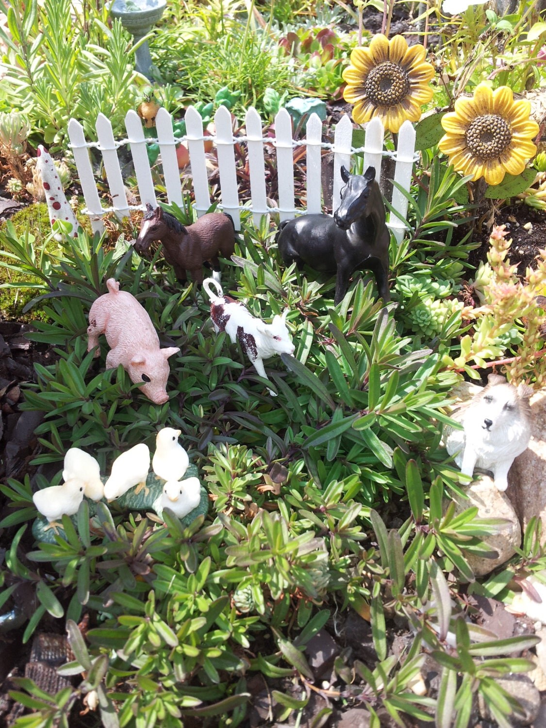 Fairy Garden Farm Animals Set of FIVE Miniature Fairy