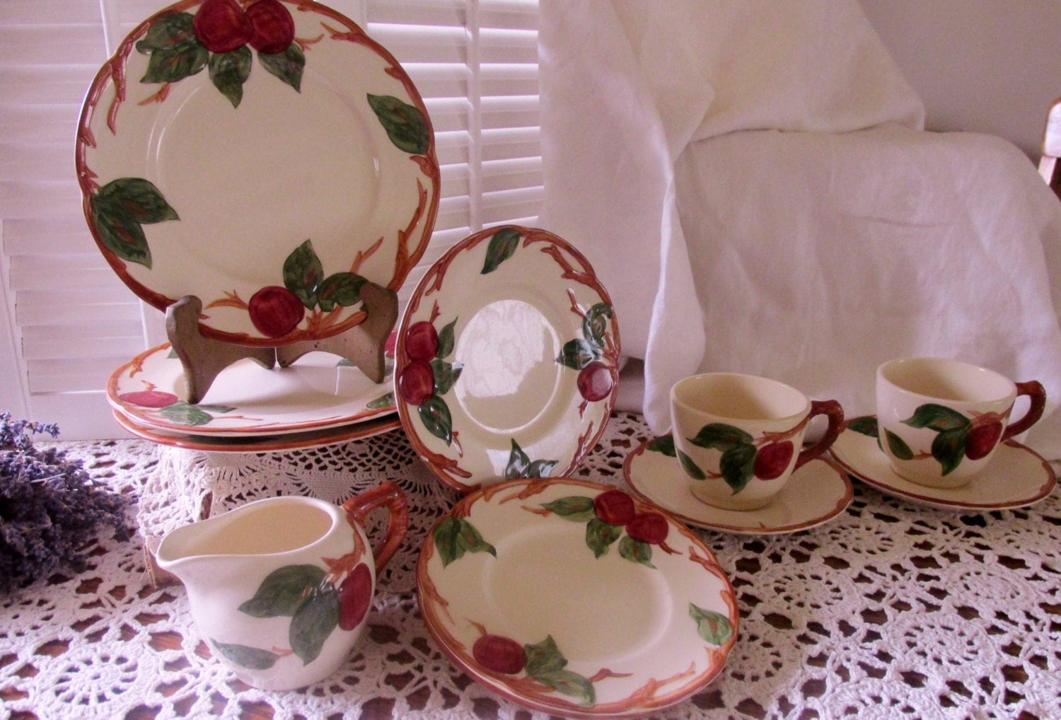 Vintage Apple Pattern Franciscan Ware/ Apple Franciscan Set/ 1950’s Dishes/ Vintage Dishes