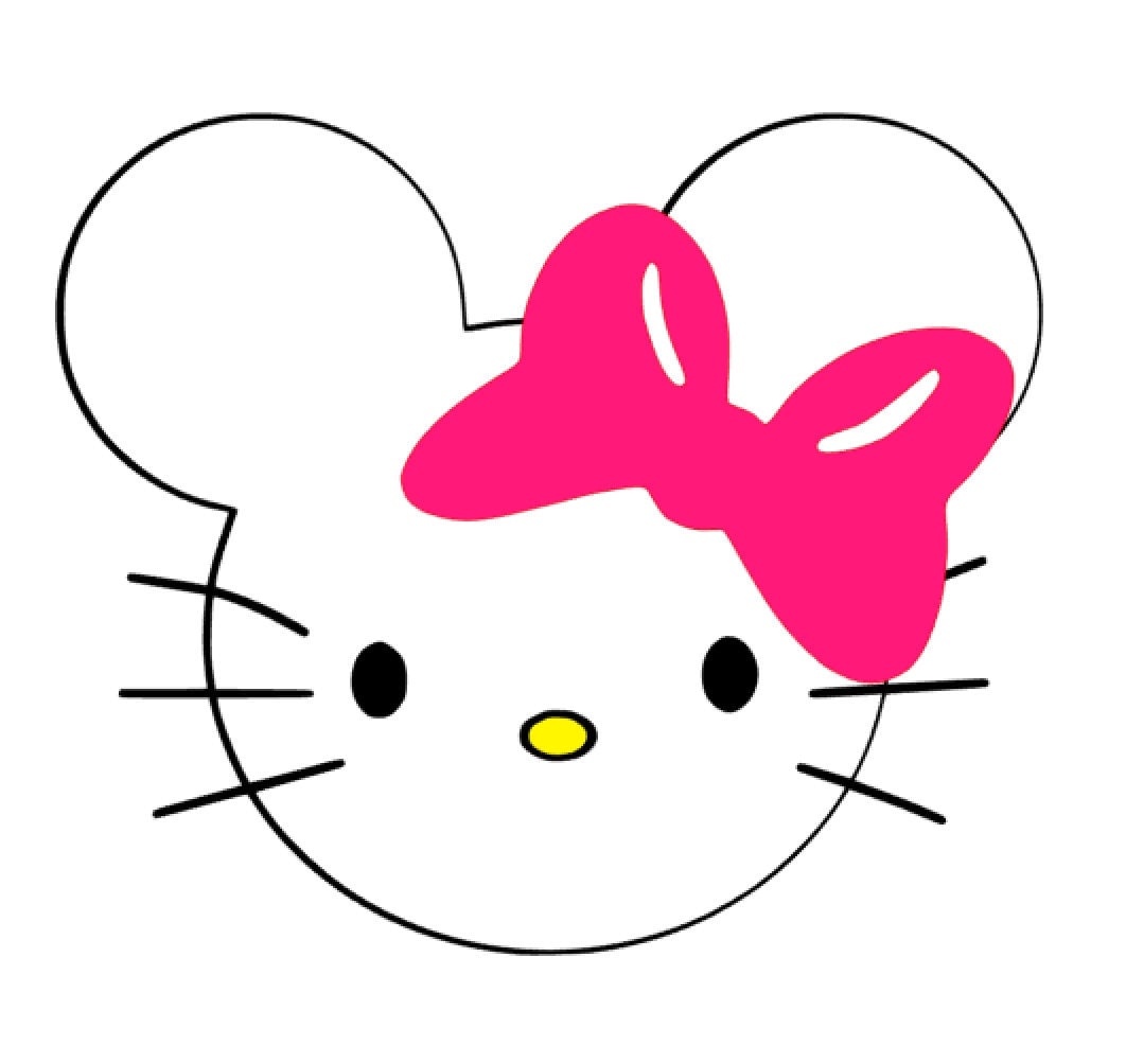 Hello Kitty Inspired Mouse Head SVG and DXF Cut by BrocksPlayhouse