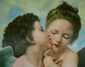 Angels,Reproduction,World masterpiece,The First Kiss,William Bouguereau, handmade, - il_170x135.754427861_rfz9