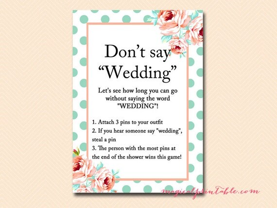 Don t Say Wedding Don t Say A Word Clothespin Game