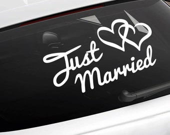 Just Married car sign vinyl decal Wedding Window Decal Wedding