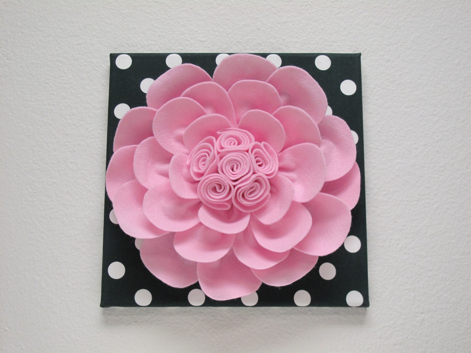 Items similar to 12X12 Flower Wall Hanging Canvas Decor Dark Green with