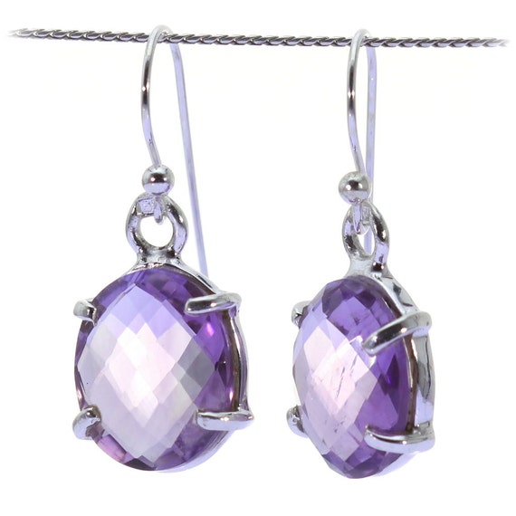 Amethyst Earrings 925 Sterling Silver Unique By Mysticsilverjewel 7255