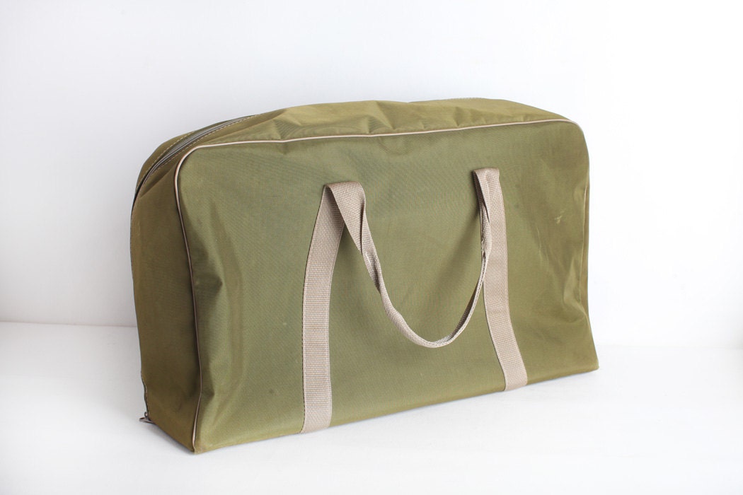 Vintage Extra Large Army Green Duffle Bag by tomvickandteri