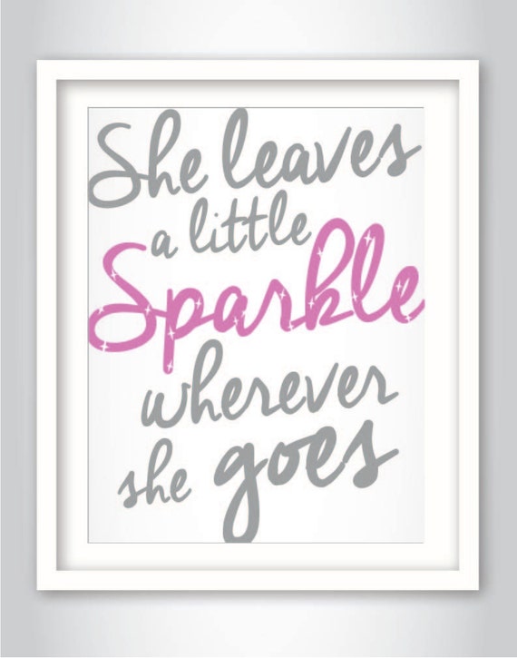 She leaves a little Sparkle Wall Art by High5ivePrintables on Etsy