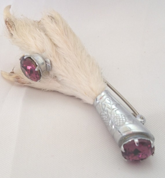 Lucky rabbits foot brooch Mizpah by Vintagetreasurygems on Etsy