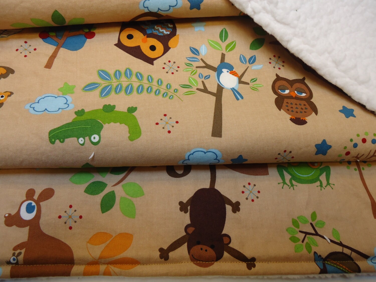 Modern Baby BlanketSherpa MinkyWoodlandBaby Boy