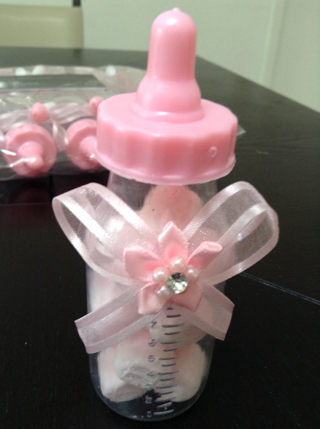 12 Pink mini fillable baby bottles