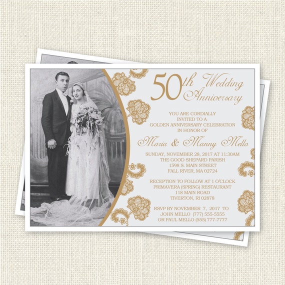 50th Wedding Anniversary Invitation Digital Printable File