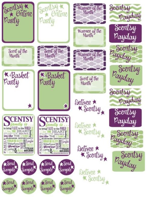 Scentsy Direct Sales Theme Stickers by CharmingPapers on Etsy