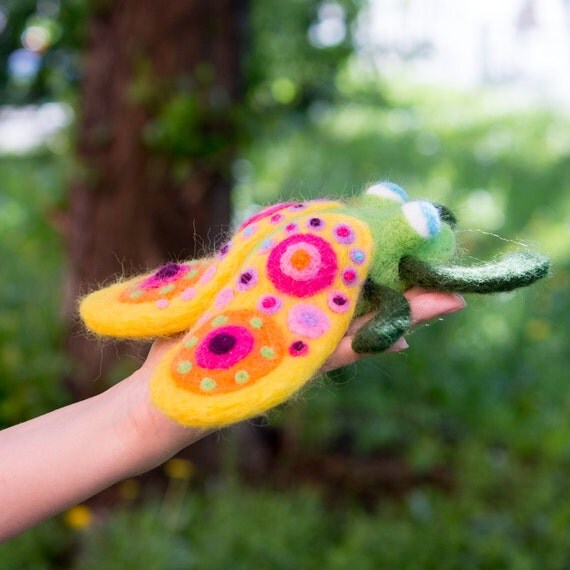 Needle Felted Flyfelted insect by ChameleonArtStudio on Etsy