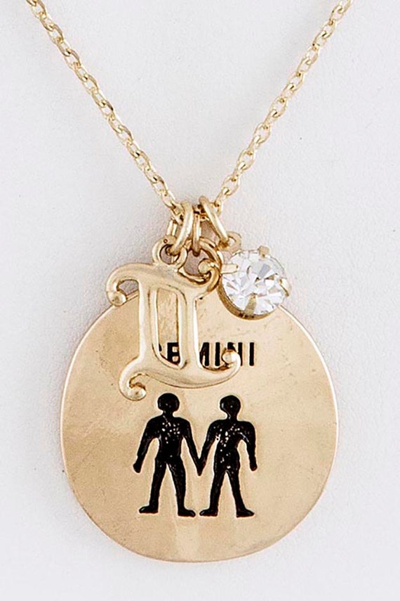 Gemini Zodiac Charm Necklace. Zodiac Necklace. by LavishMeBoutique