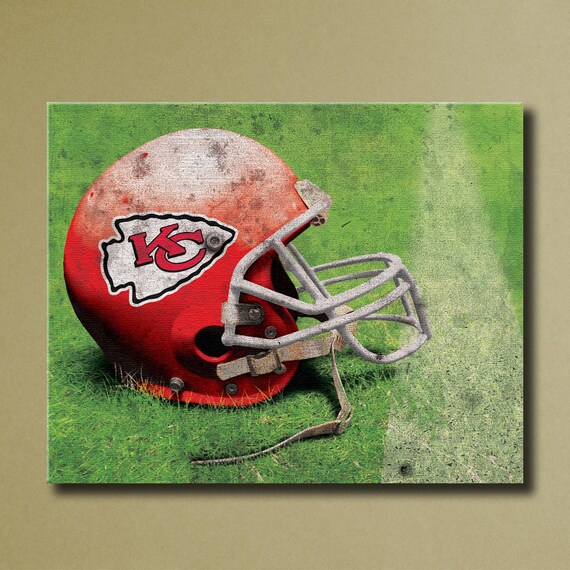 Kansas City Chiefs Canvas Wall Art Grunge Football by SportsCorner