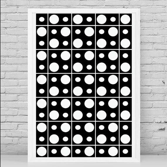 Items similar to Black and White Modern Geometric Poster Printable