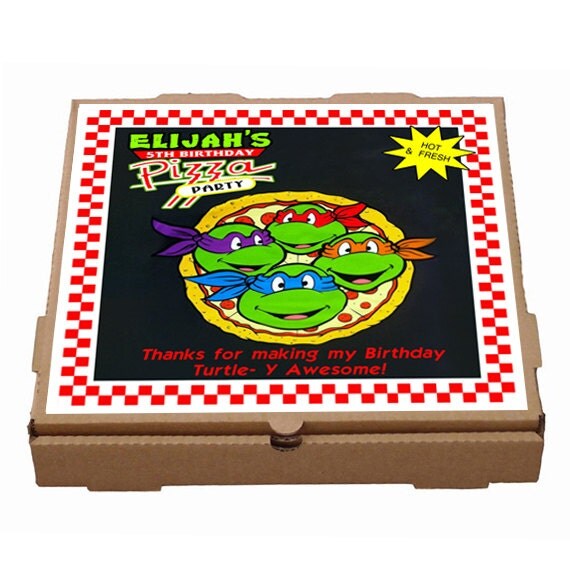 Teenage Mutant Ninja Turtle Personalized Pizza Box Label