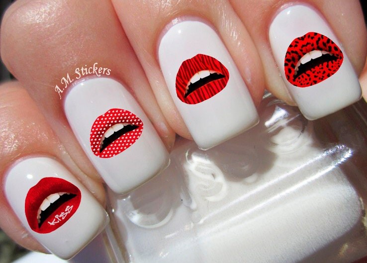 52 Lips Nail Decals
