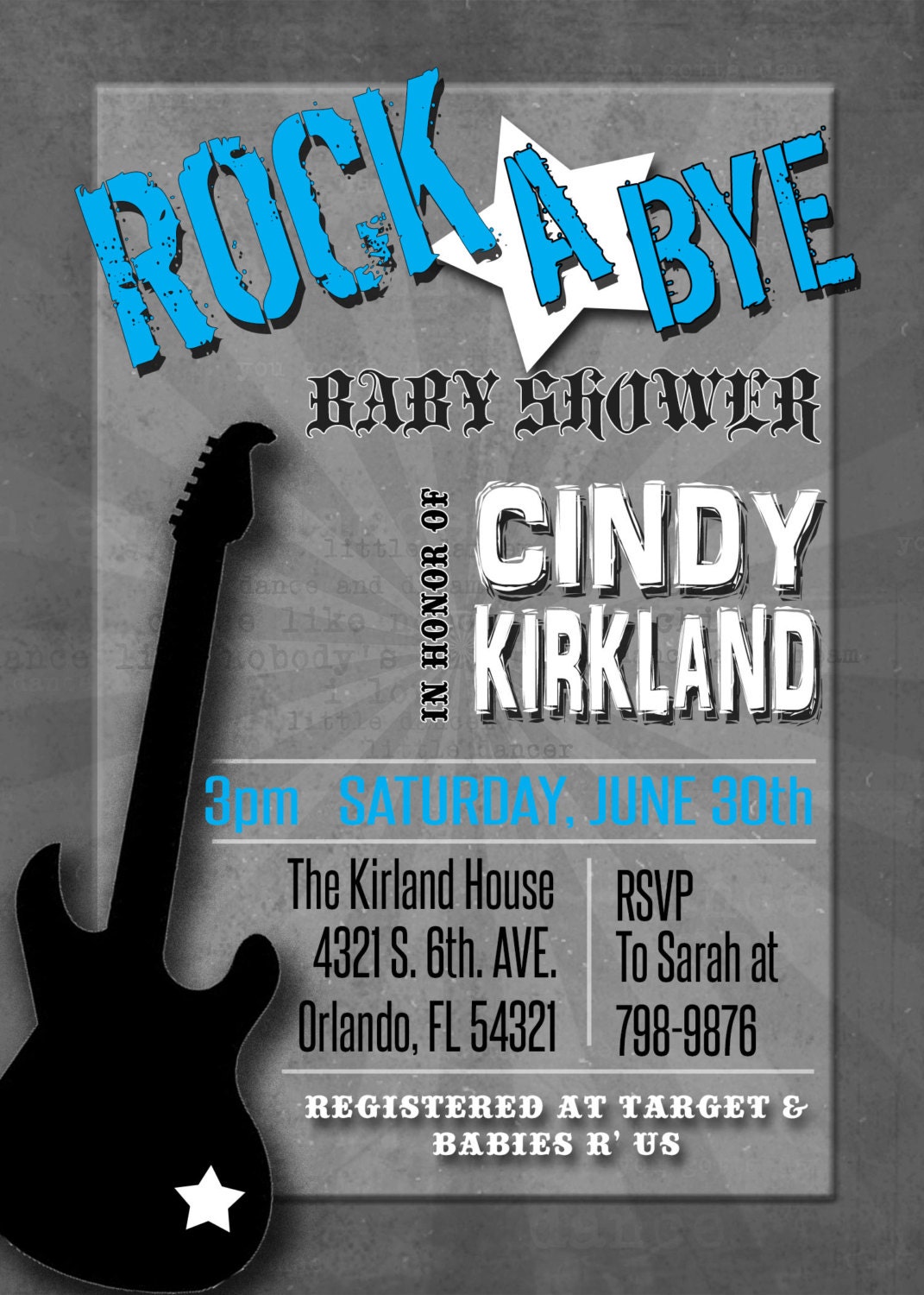 Rock A Bye Baby Shower Invitations 10