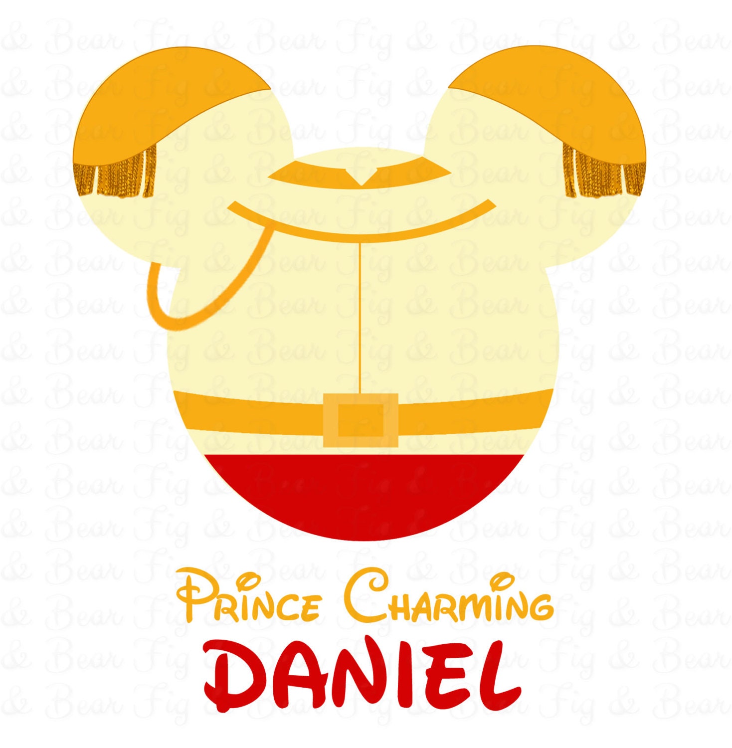 Disney Prince Charming T Shirt Iron On Transfer Personalized