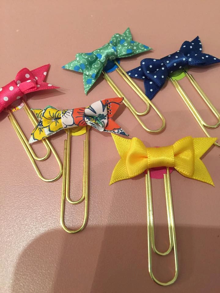 Tiny Bow Paper Clips 3pc by HurricaneRandi on Etsy