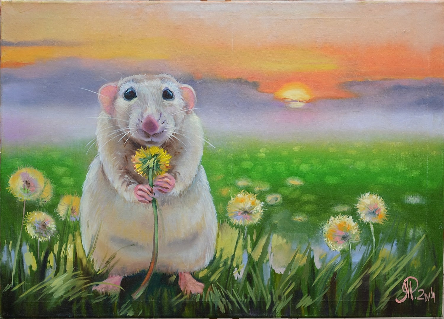 nursery painting child fine art mouse art mouse by ArtAtte